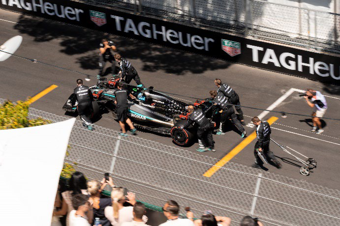 Mercedes on the Monaco street circuit